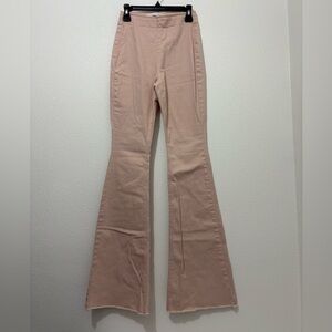 Jeans Tinseltown Denim Flare Light Pink Mid Rise Blush Pullover Pants Size 0